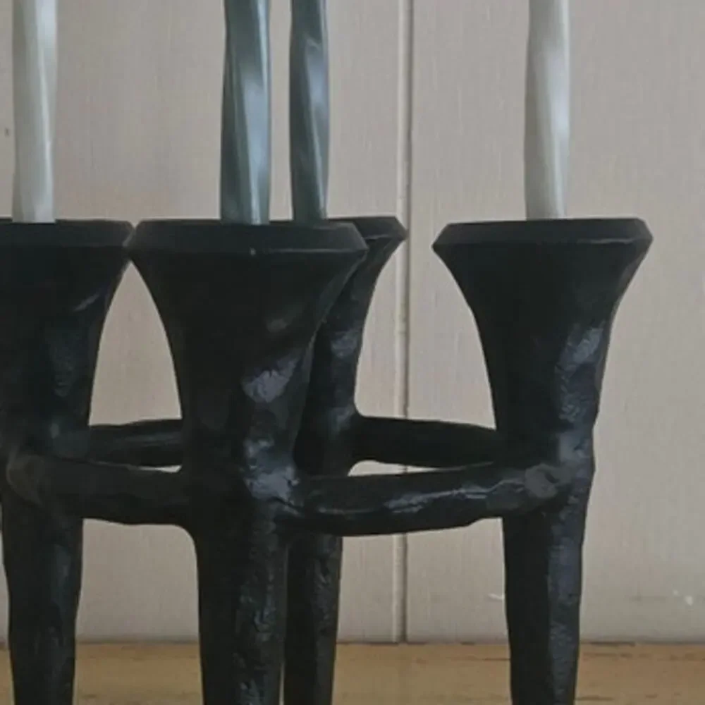 Mid Century Modern Metal Four Post Candle Holder